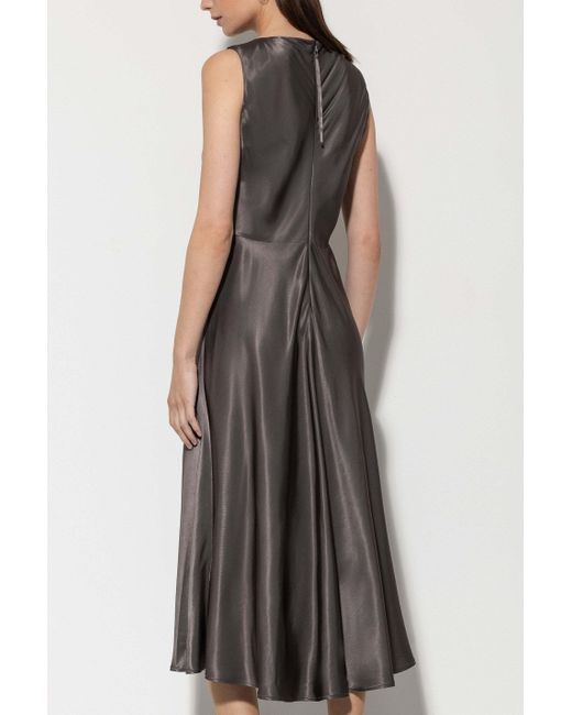 Luisa Cerano Brown Satin Dress