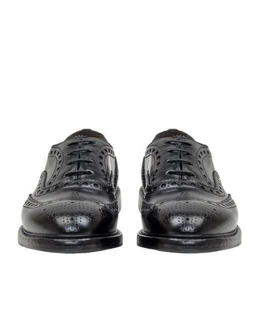 Premiata Black Round Toe Lace-Up Shoes for men