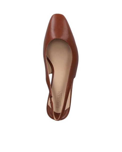 Ralph Lauren Brown Elastic Back Strap High-Heeled Sandals