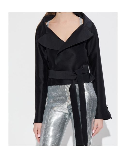 DSquared² Black Belted Virgin-Wool Jacket