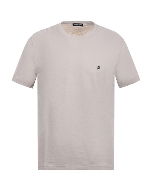 Dondup White Logo Crew Neck T-Shirt for men