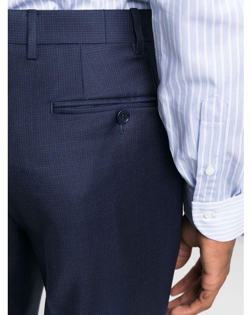 Canali Blue Single-Breasted Wool Suit for men