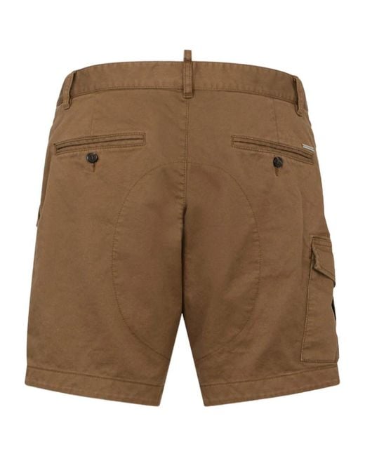 DSquared² Natural Button-Fastening Cargo Shorts for men