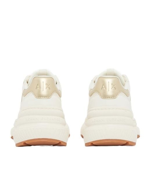 ARMANI EXCHANGE White Sneakers With Metallic Details And Rubber Sole