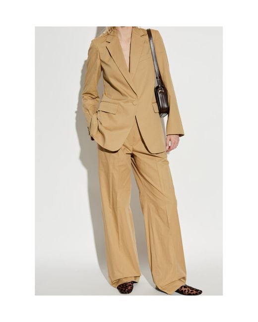 Dries Van Noten Natural Long-Sleeved Suit Jacket