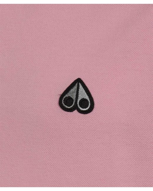 Moose Knuckles Pink Logo Polo Shirt for men