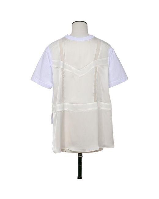 Sacai White Jersey-Style Cotton T-Shirt