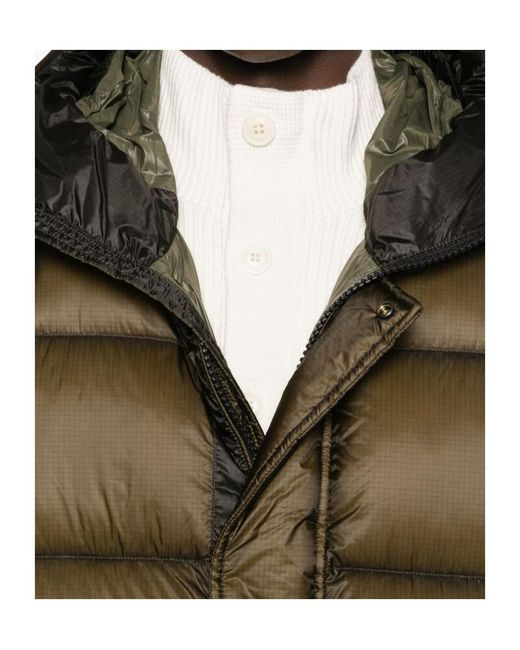C P Company Green Hooded Quilted Jacket for men