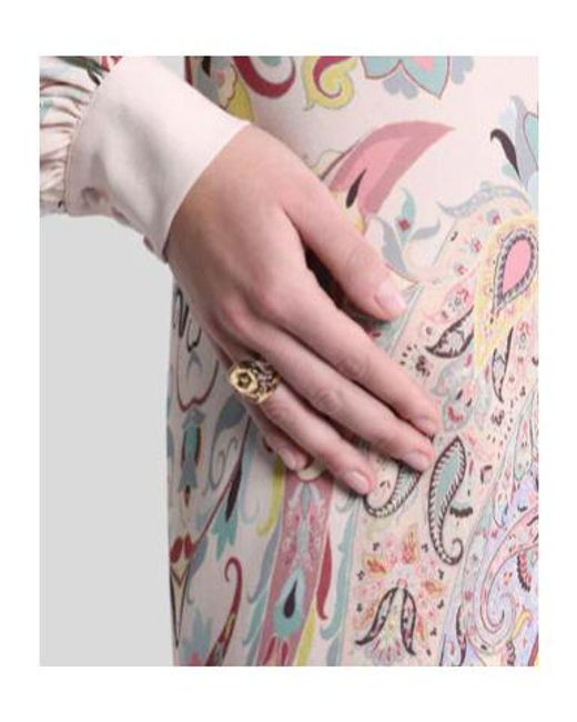 Etro Metallic Open Band Flower-Shaped Baroque Ring