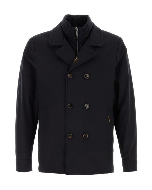 Moorer Blue Classic Double-Breasted Jacket for men