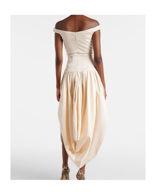 Magda Butrym White Off-Shoulder Cotton And Silk Maxi Dress