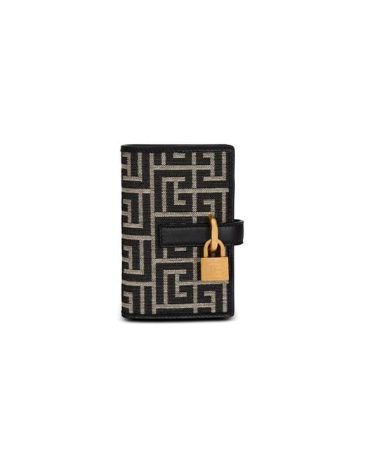 Balmain Black Pulse Holder Monogram Jacquard Card Holder