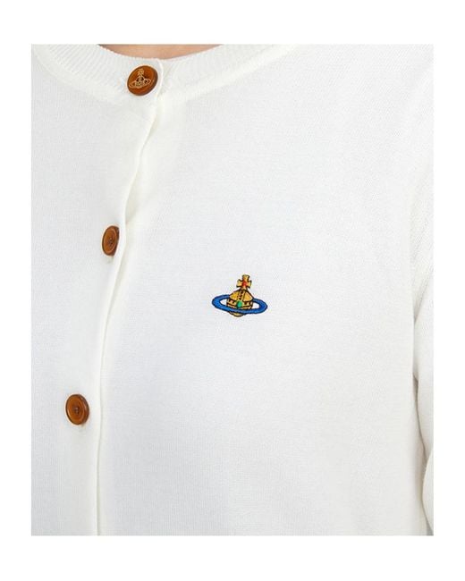 Vivienne Westwood White Long-Sleeved Knitted Cardigan