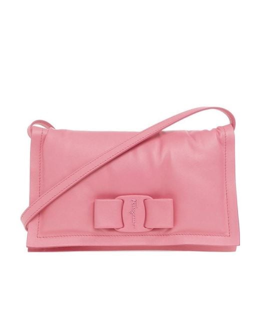 Ferragamo Pink Logo Flip Mini Shoulder Bag