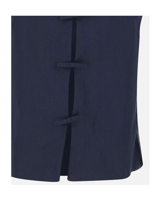Herno Blue Bow-Back Sleeveless Top