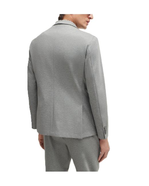 Boss Gray Single-Breasted Blazer for men