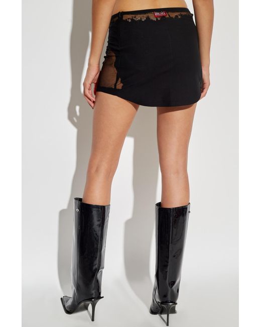 DIESEL Black O-Malvy Curved Hem Mini Skirt