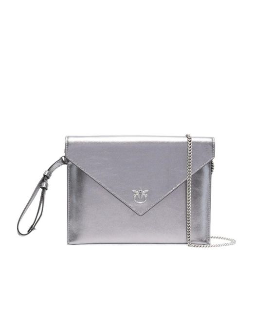 Pinko Gray Chain Shoulder Bag