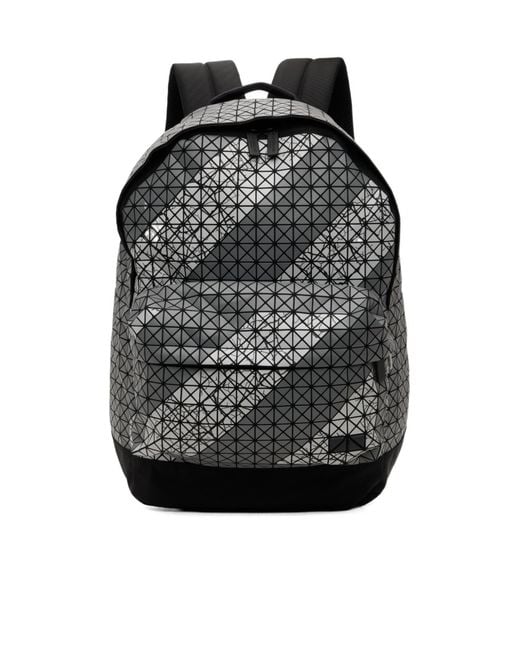 Issey Miyake Gray Geometric-Panelled Backpack for men