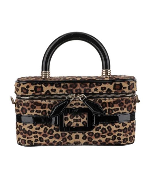 Roger Vivier Black Leopard-Printed Bag