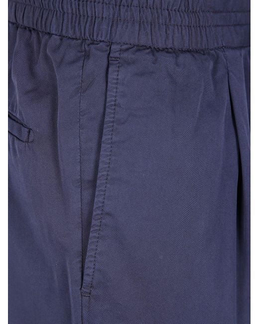 Incotex Blue Pleat-Detail Trousers for men