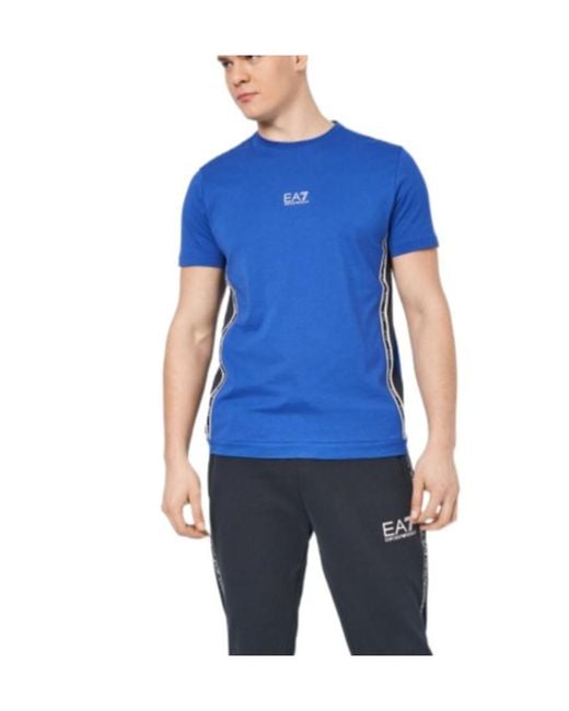 Emporio Armani Blue Short-Sleeved T-Shirt With Round Neck And Short Sleeves for men