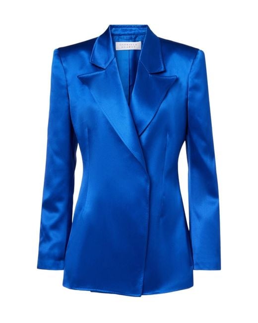 Gabriela Hearst Blue Aleah Silk Blazer