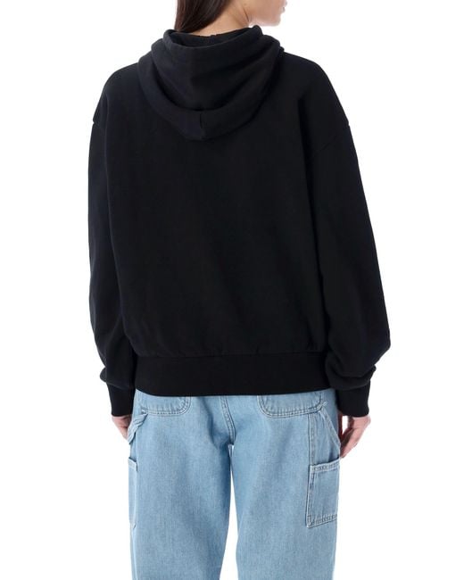 Carhartt Black Logo-Embroidered Drawstring Oversized Hoodie