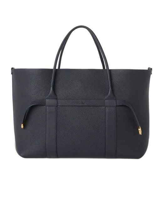 Loro Piana Black Logo-Embossed Tote Bag