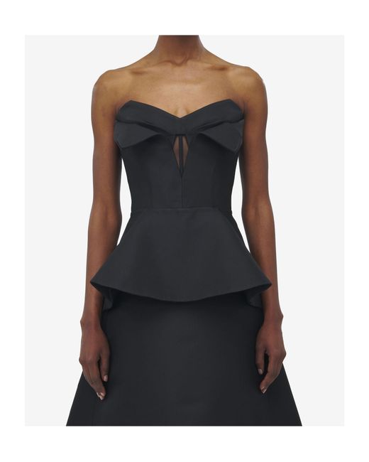 McQueen Black Strapless Corset Top