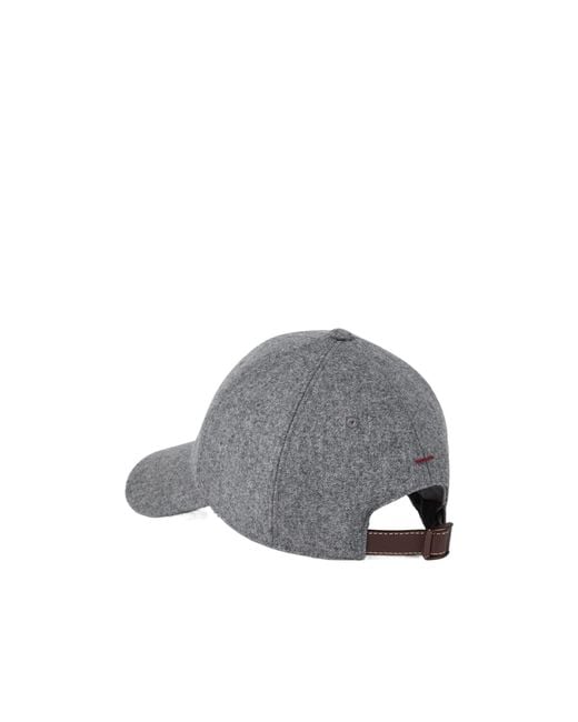 Brunello Cucinelli Gray Logo Embroidered Baseball Cap for men