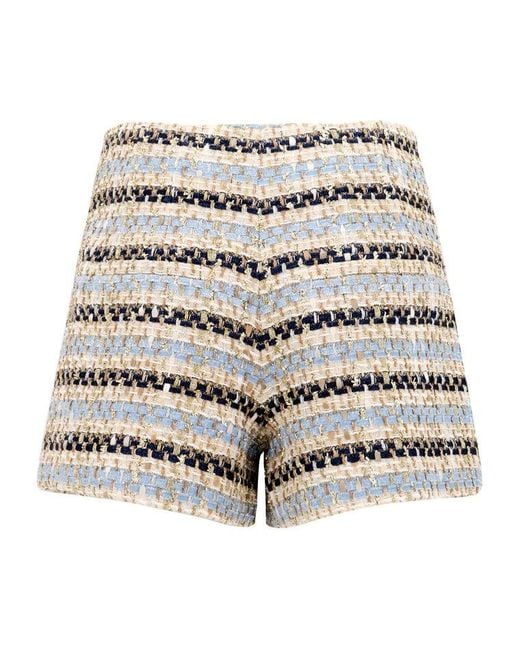 Veronica Beard Natural Metallic Tweed Shorts