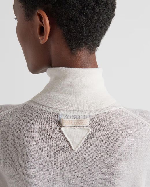 Prada White Cashmere Turtleneck