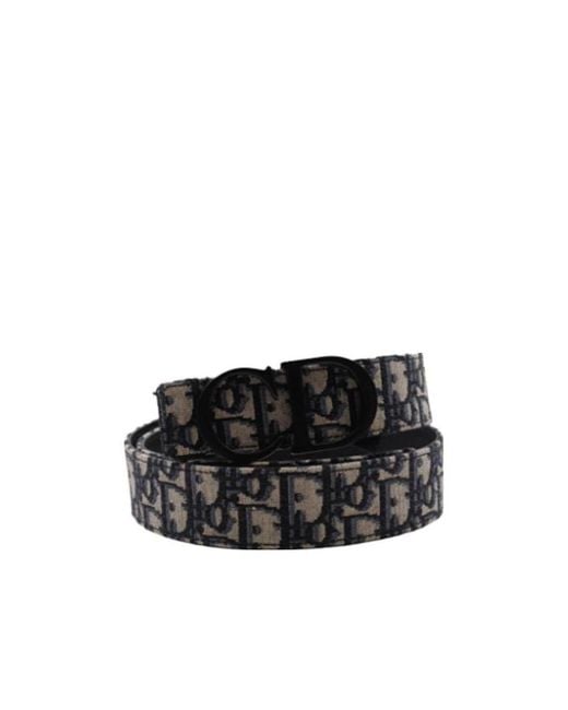 Dior Black Homme Oblique Reversible Belt for men