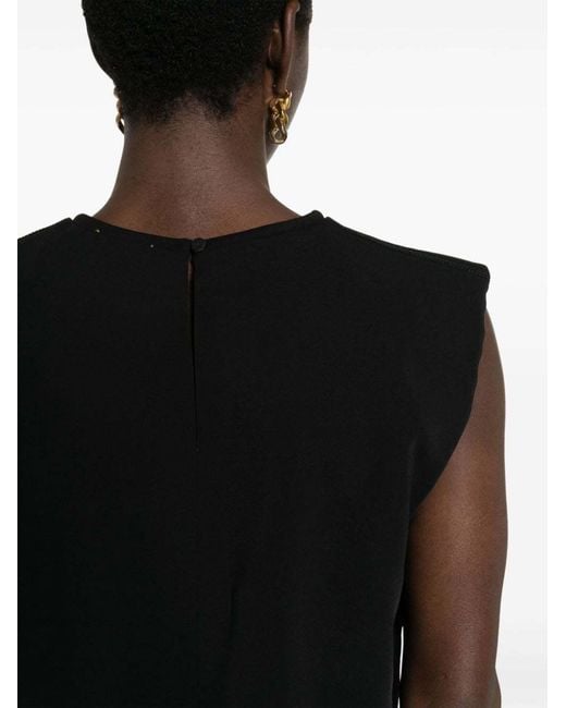 Forte_forte Black Crepe Cropped Blouse