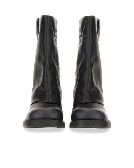 Ash Black Round-Head Short Boots
