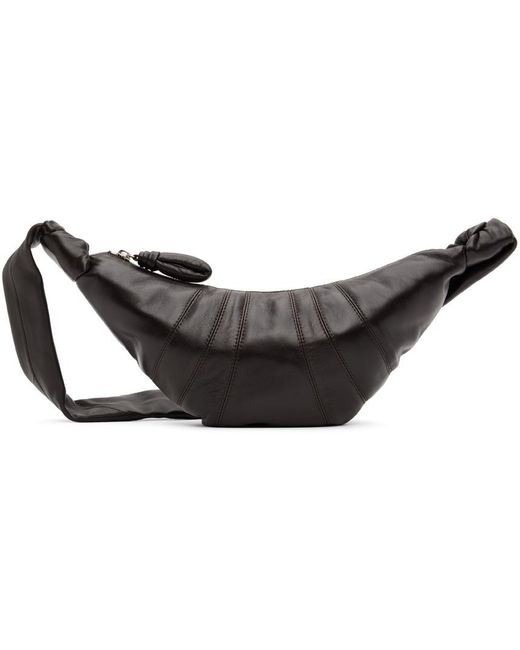 Lemaire Black Small Croissant Knotted Shoulder Bag for men
