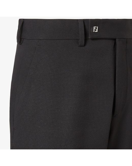 Fendi Black Tailored Straight-Leg Trousers for men