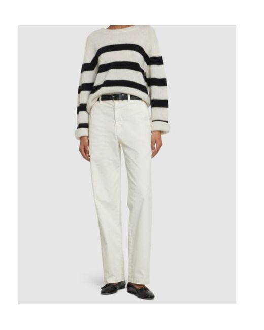 Nili Lotan White High-Waisted Casual Trousers