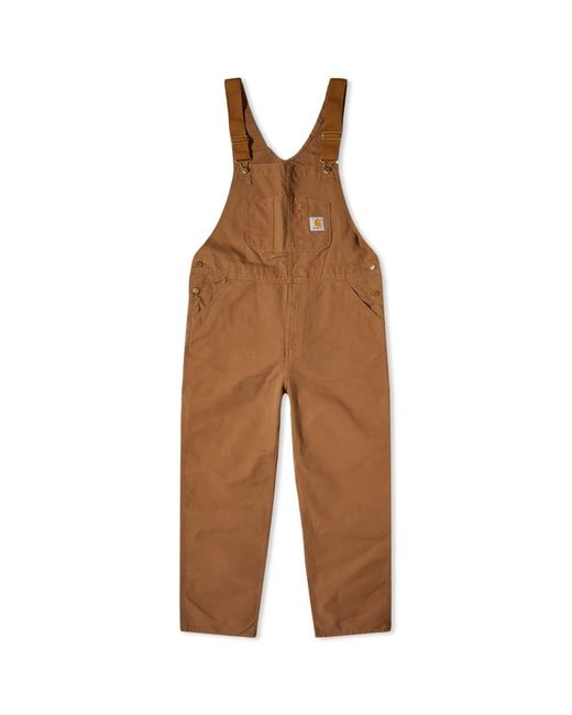 Carhartt Brown Logo-Patch Straight-Leg Dungarees for men