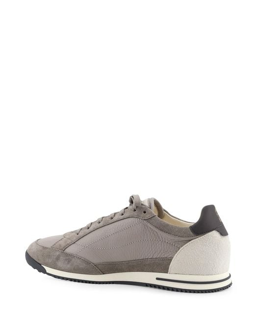 Brunello Cucinelli Gray Low Top Lace Up Sneakers for men