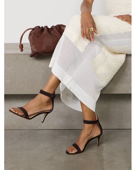 Gianvito Rossi Black Portofino 70 Suede Sandals