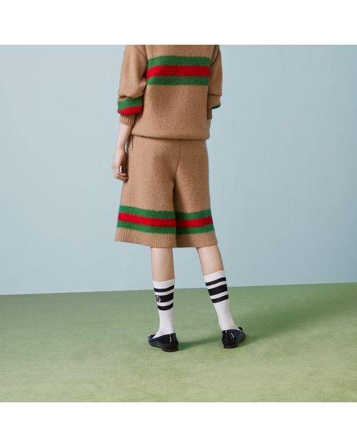Gucci Natural Knit Shorts With-- Detail