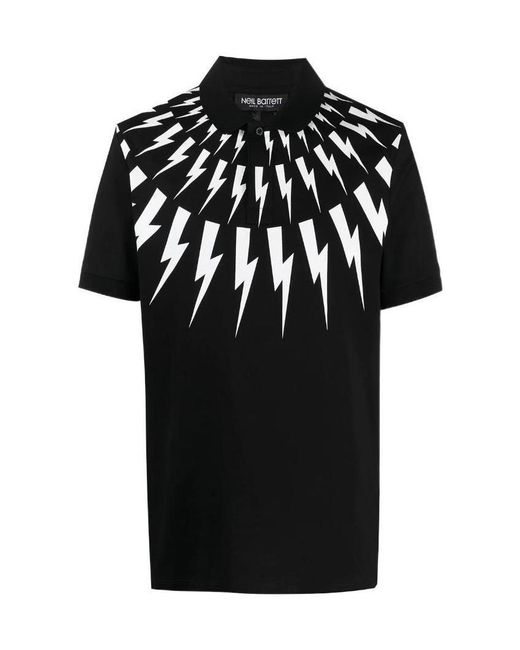 Neil Barrett Black Short-Sleeved Polo Shirt for men