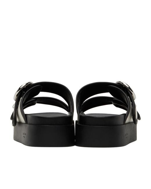Rag & Bone Black Geo Buckle Platform Slides