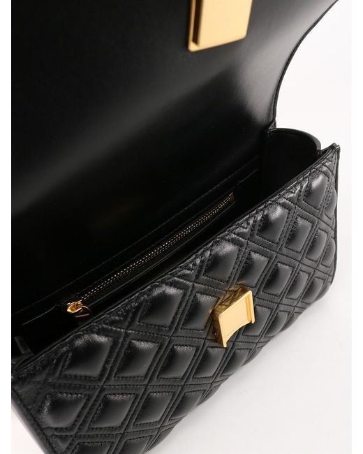Tory Burch Black Fleming Convertible Embossed Small Shoulder Bag