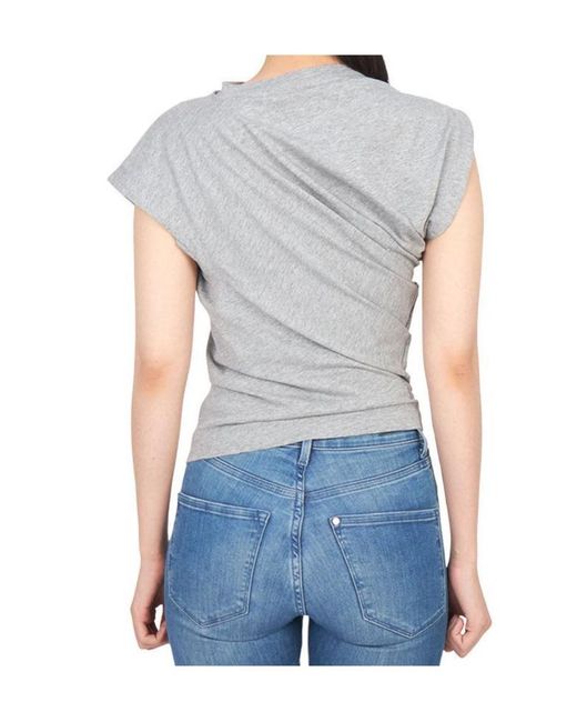 Vivienne Westwood Gray Draped Top With Orb Logo