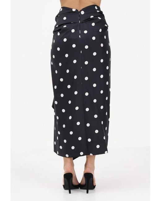 Sportmax Black Spxgentile Polka Dot Printed Midi Skirt