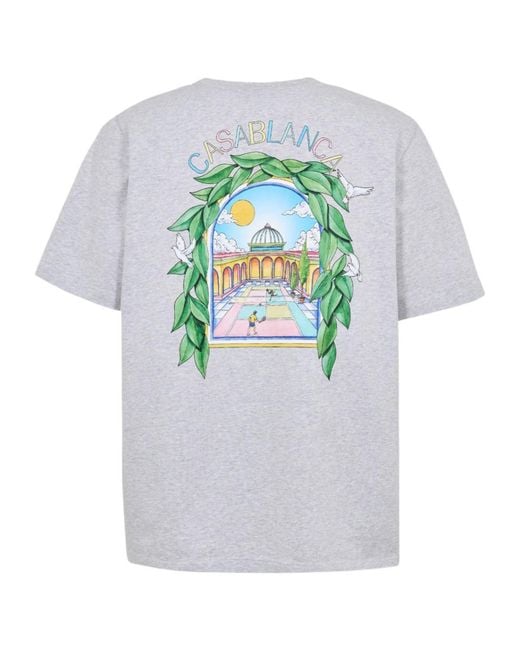 Casablanca White Graphic Cotton L'Arche Tennis Club T-Shirt for men