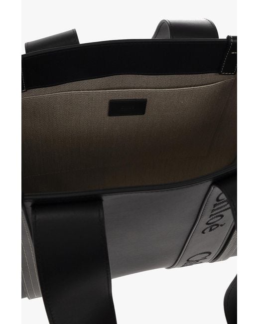 Chloé Black Chloé Woody Medium Shopper Bag
